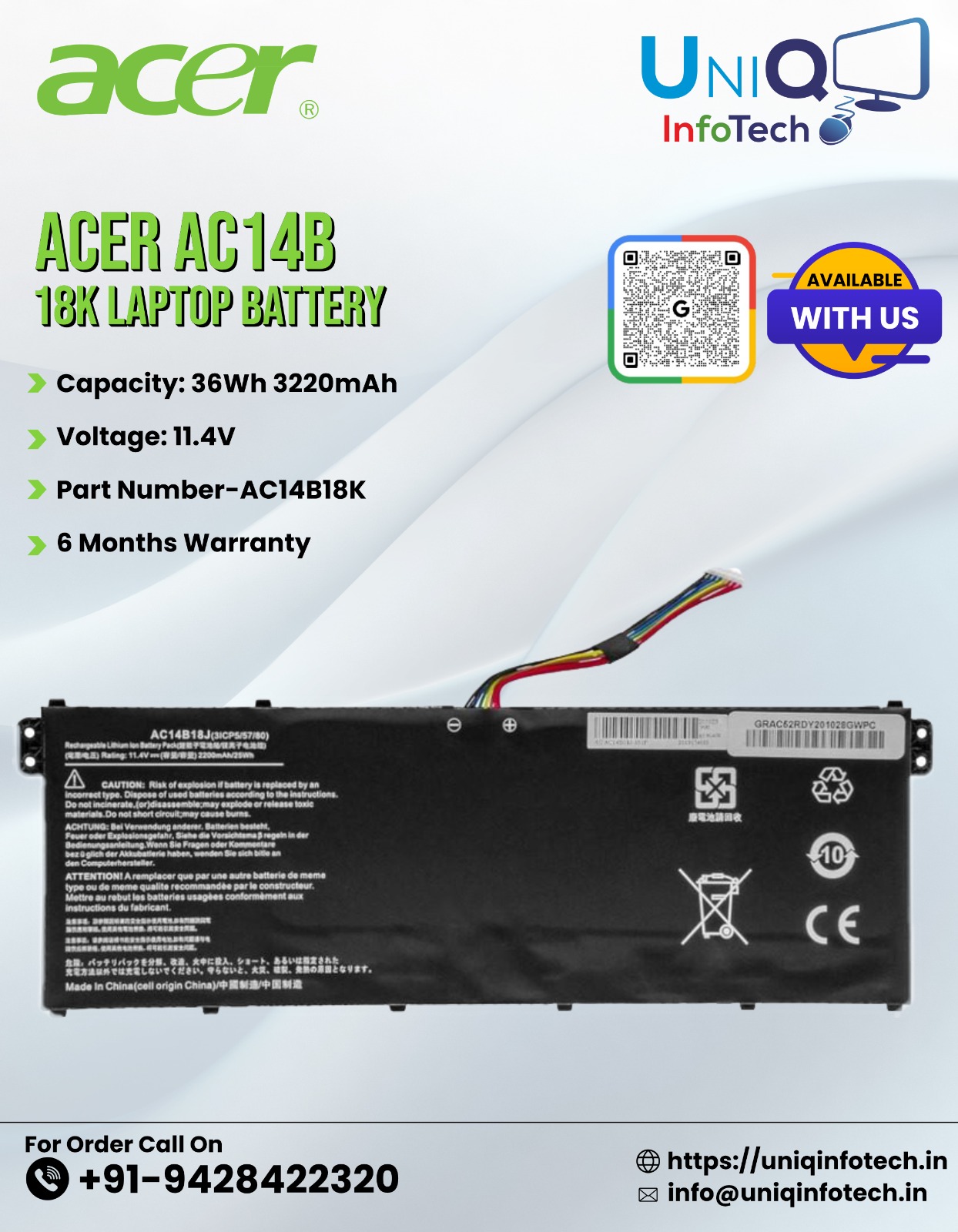 Acer Ac14B18K Laptop Battery