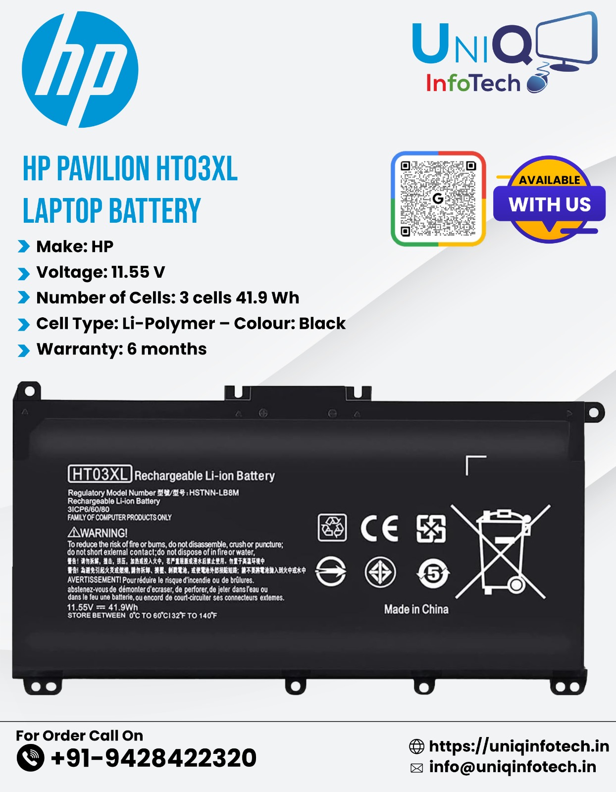Hp Pavilion Ht03Xl Laptop Battery