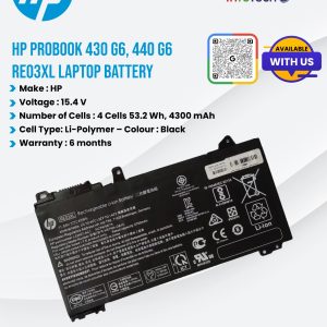 HP ProBook 430 G6, 440 G6 RE03XL Laptop Battery