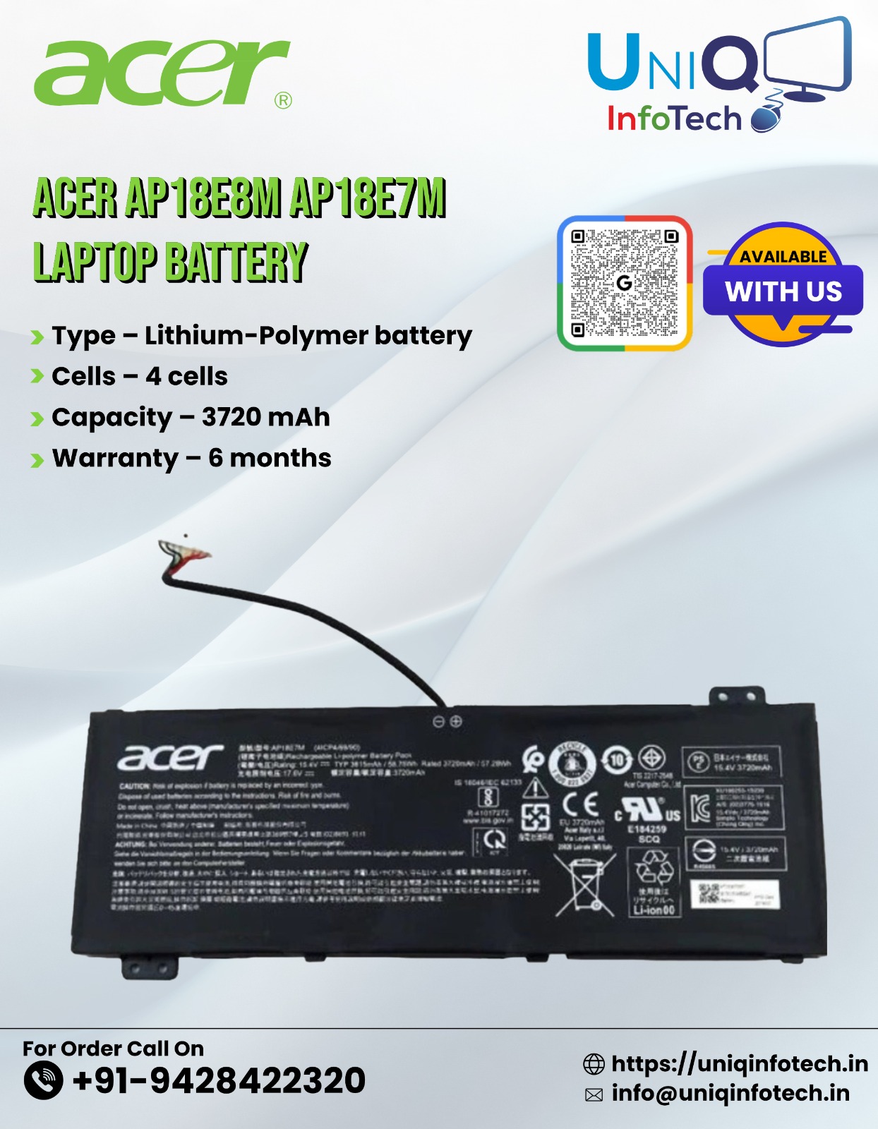 Acer Ap18E8M Ap18E7M Laptop Battery