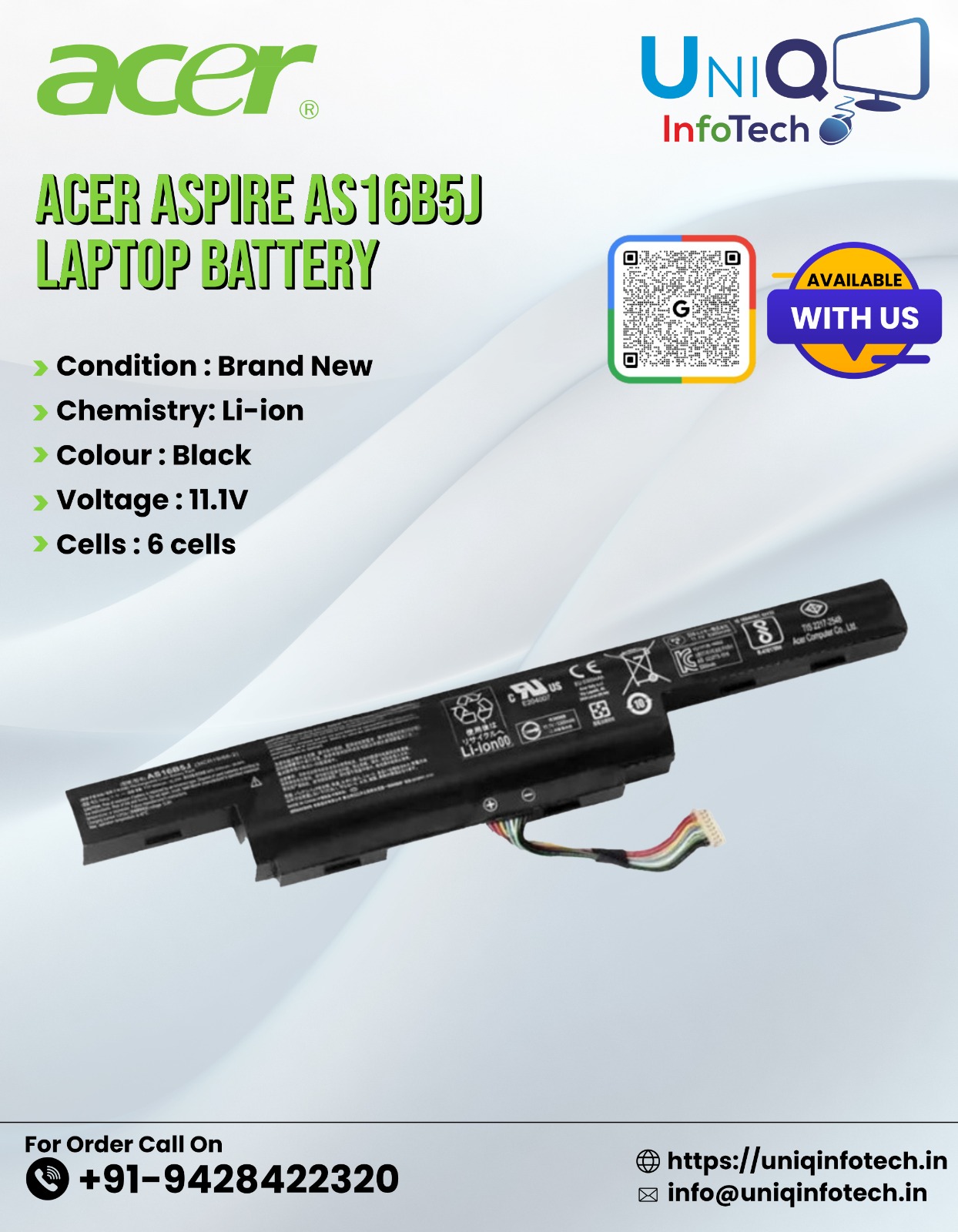 Acer Aspire As16B5J Laptop Battery