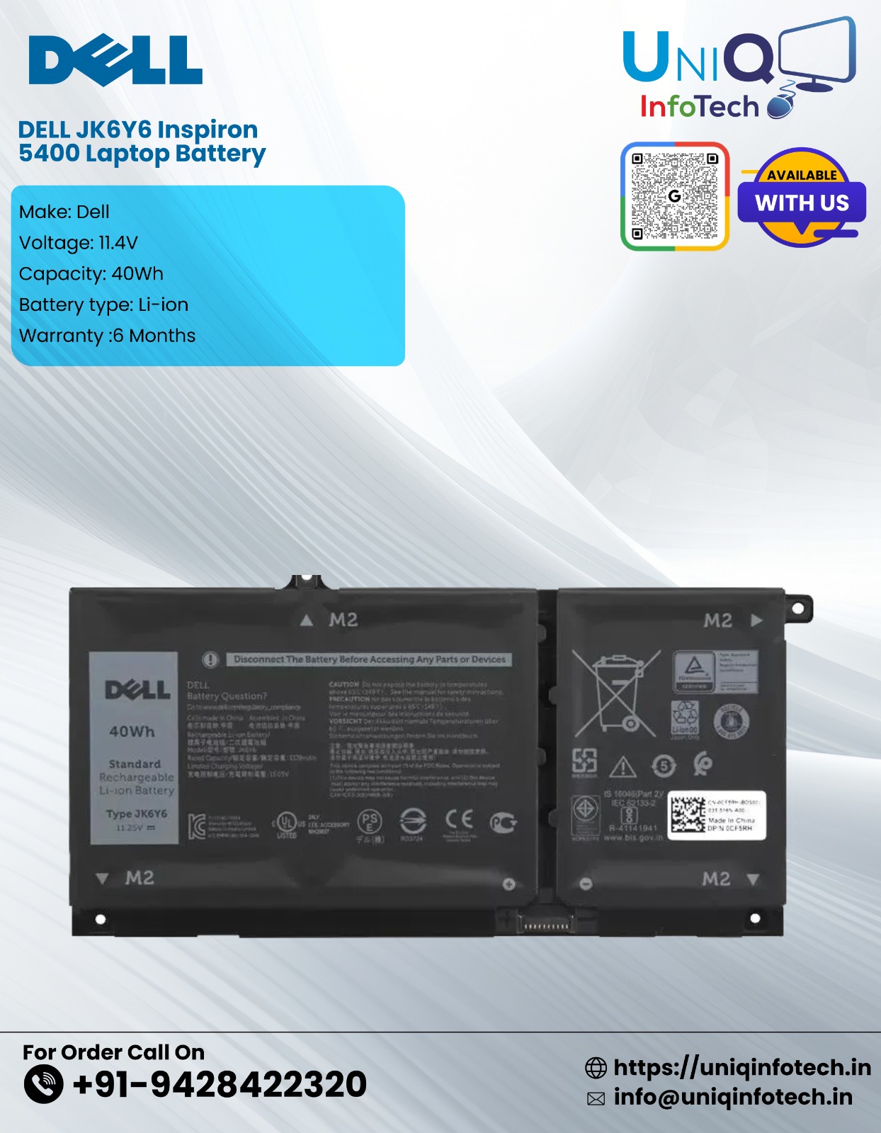 Dell Jk6Y6 Inspiron 5400 Laptop Battery