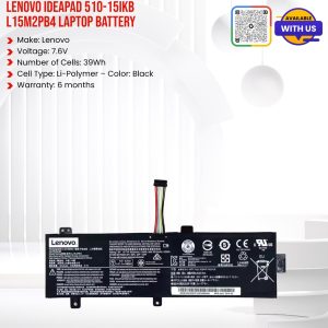 Lenovo Ideapad 510-15IKB L15M2PB4 Laptop Battery