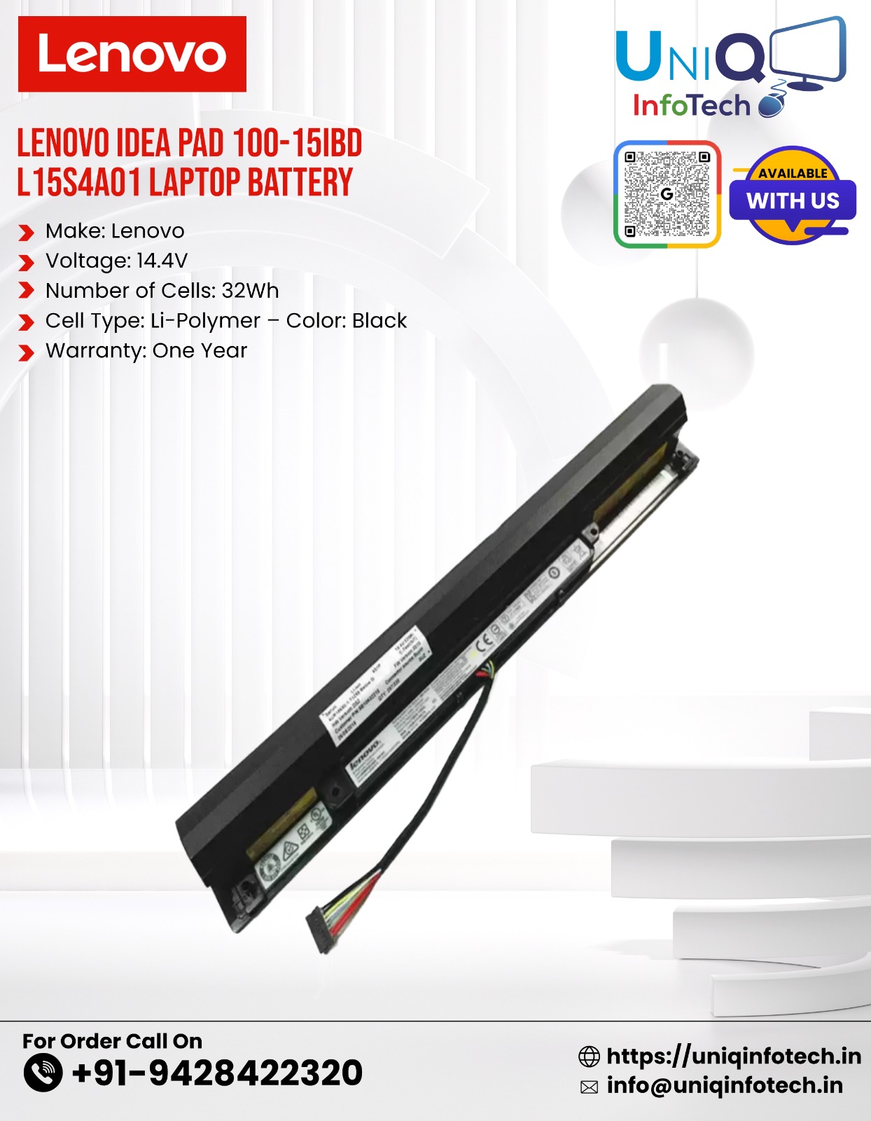 Lenovo Idea Pad 100-15Ibd L15S4A01 Laptop Battery