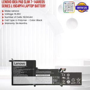 Lenovo Idea pad Slim 7-14ARE05 Series L19C4PF4 Laptop Battery