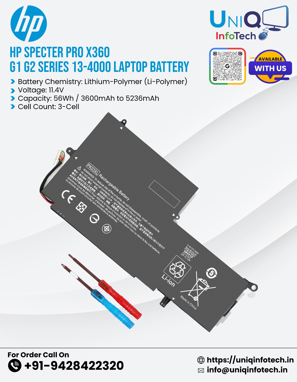 Hp Specter Pk03Xl Laptop Battery