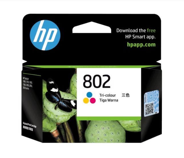HP 802 Tri-color Ink Cartridge