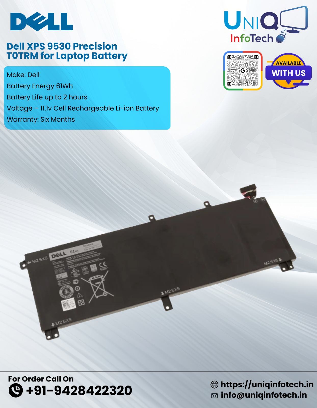 Dell Xps 9530 Precision T0Trm For Laptop Battery