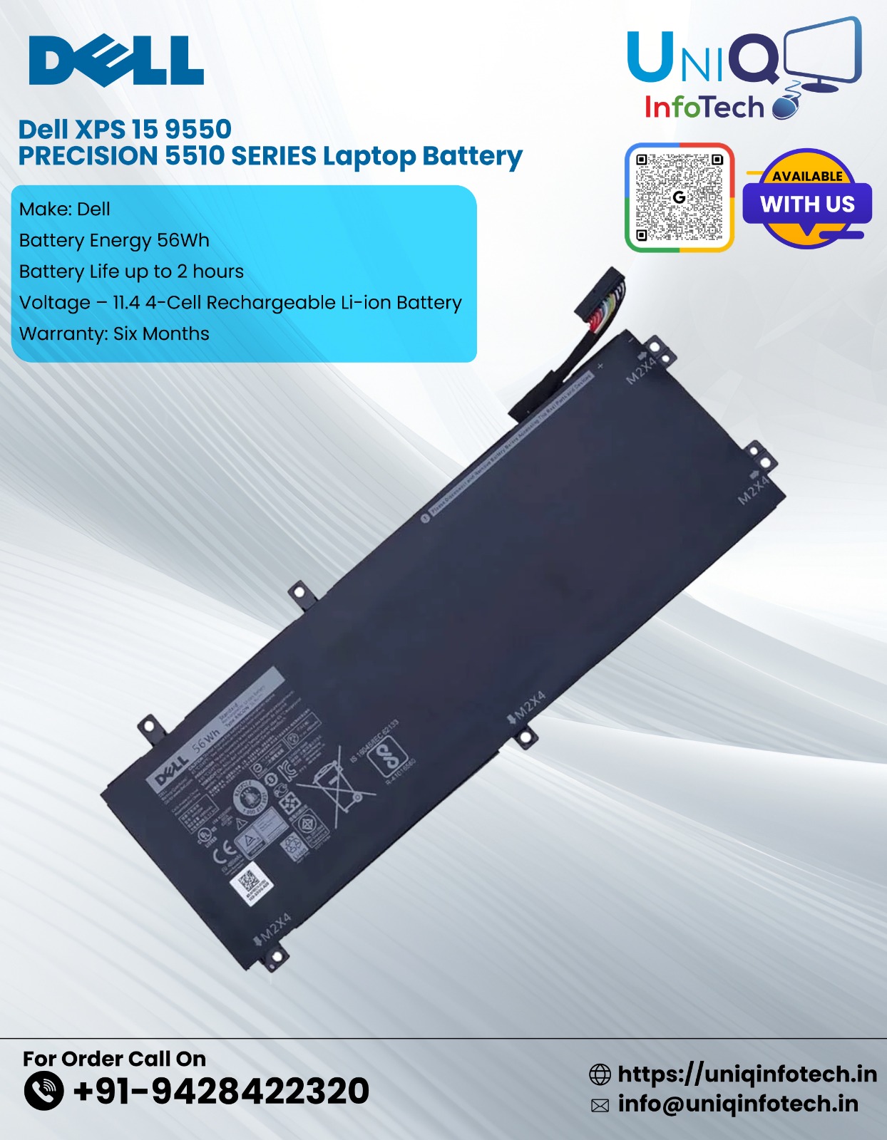 Dell Xps 15 9550 Precision 5510 Series Laptop Battery