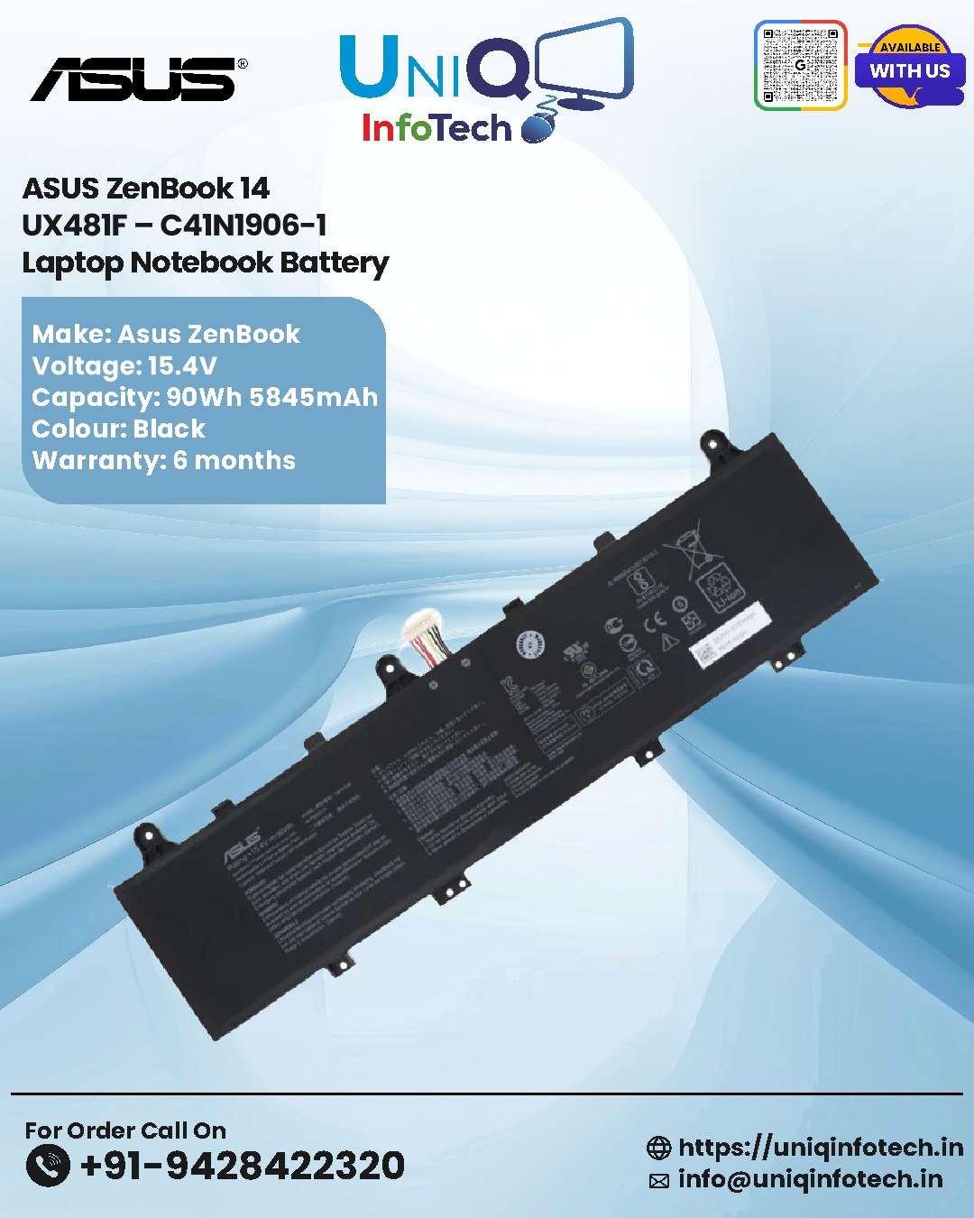 Asus Zenbook 14 Ux481F – C41N1906-1 Laptop Notebook Battery