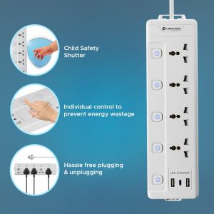 Lapcare Smart Surge Protector with Individual Switch, Extension Board