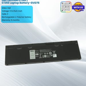 Dell Latitude E7240 / E7250 Laptop Battery-GVD76