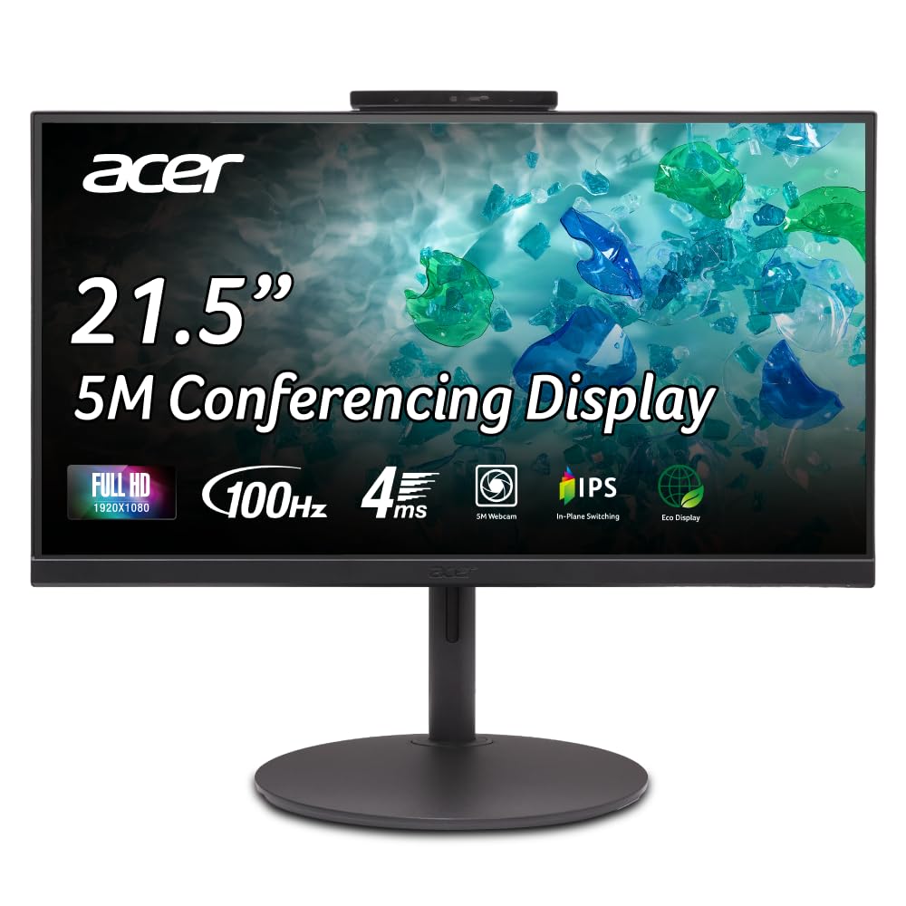 Acer B227Q D1 21.5 Inch Ips Full Hd Monitor With Webcam Ans Mic Support