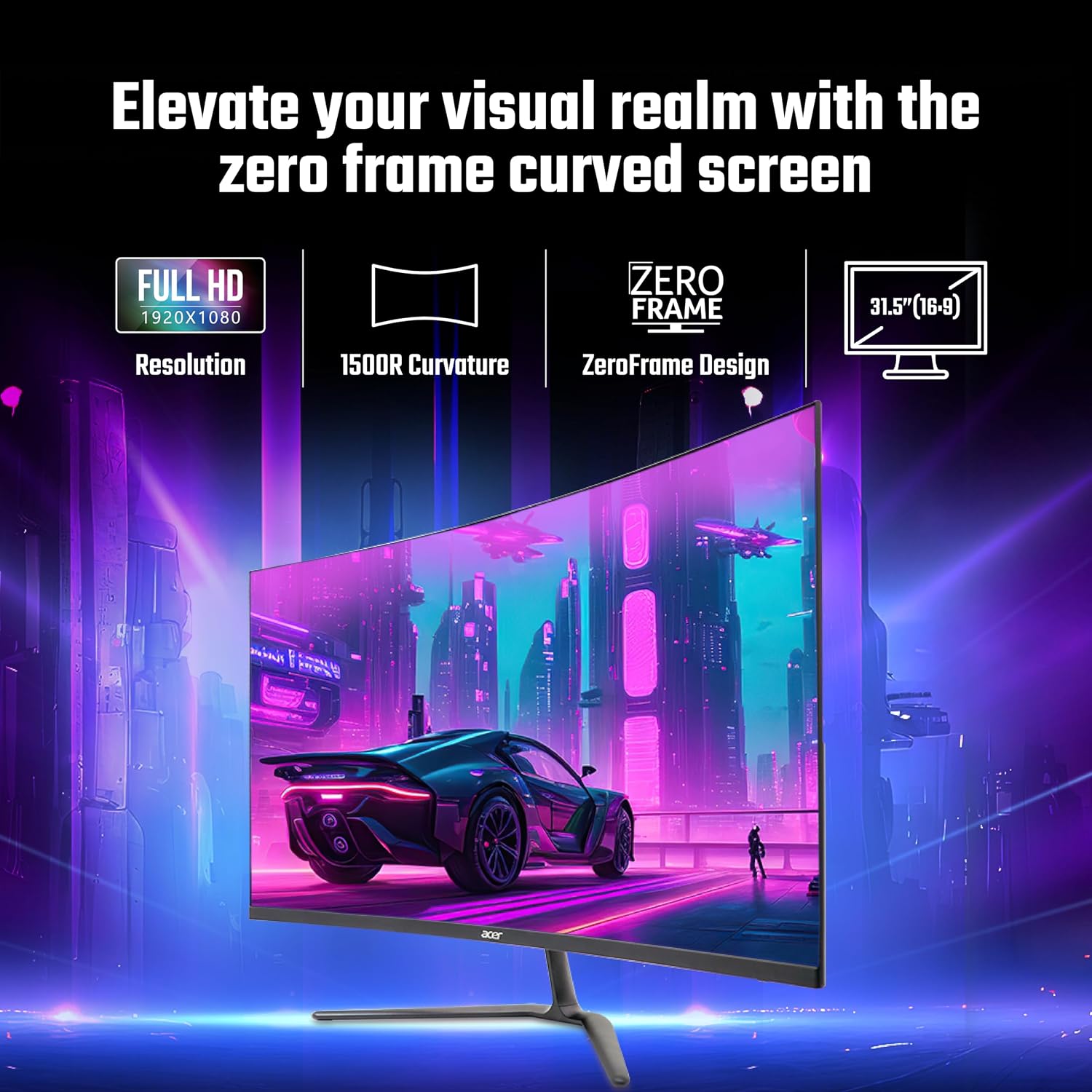Acer Ed320Qr H 31.5 Inch Full Hd Va Panel 1500R Curved Backlight Led Monitor - Image 2