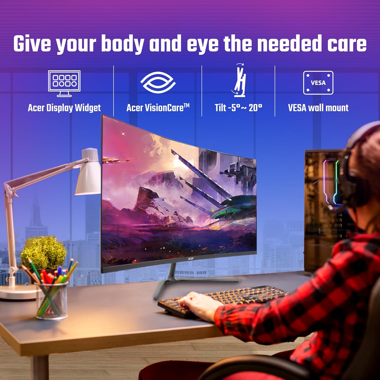 Acer Ed320Qr H 31.5 Inch Full Hd Va Panel 1500R Curved Backlight Led Monitor - Image 3