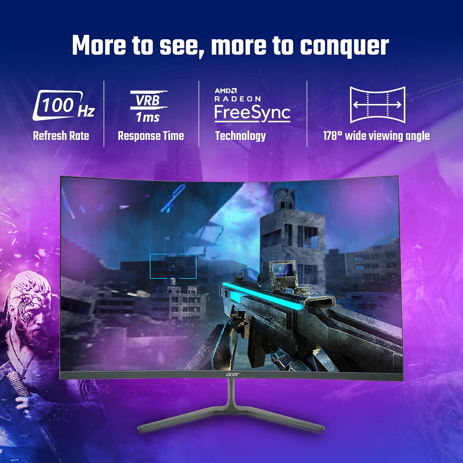 Acer Ed320Qr H 31.5 Inch Full Hd Va Panel 1500R Curved Backlight Led Monitor - Image 4