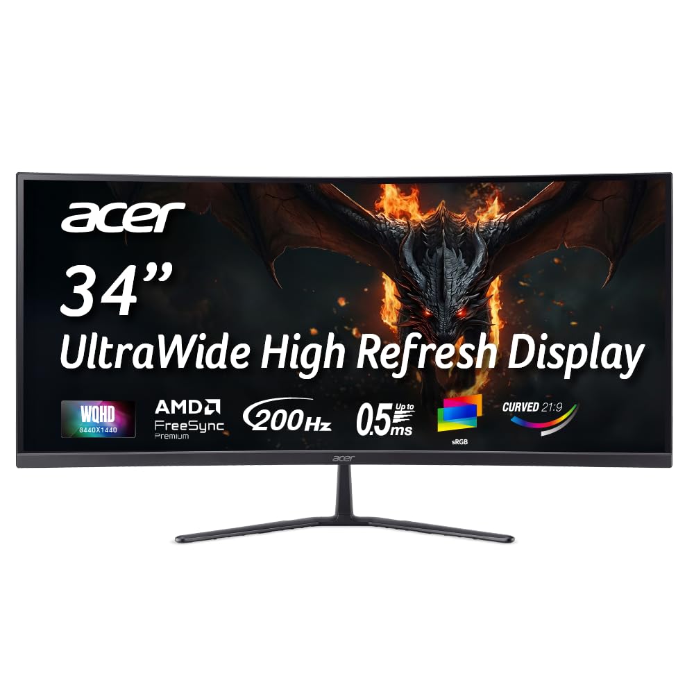 Acer Nitro Ed340Cur X0 34 Inch Uwqhd Curved Gaming Monitor