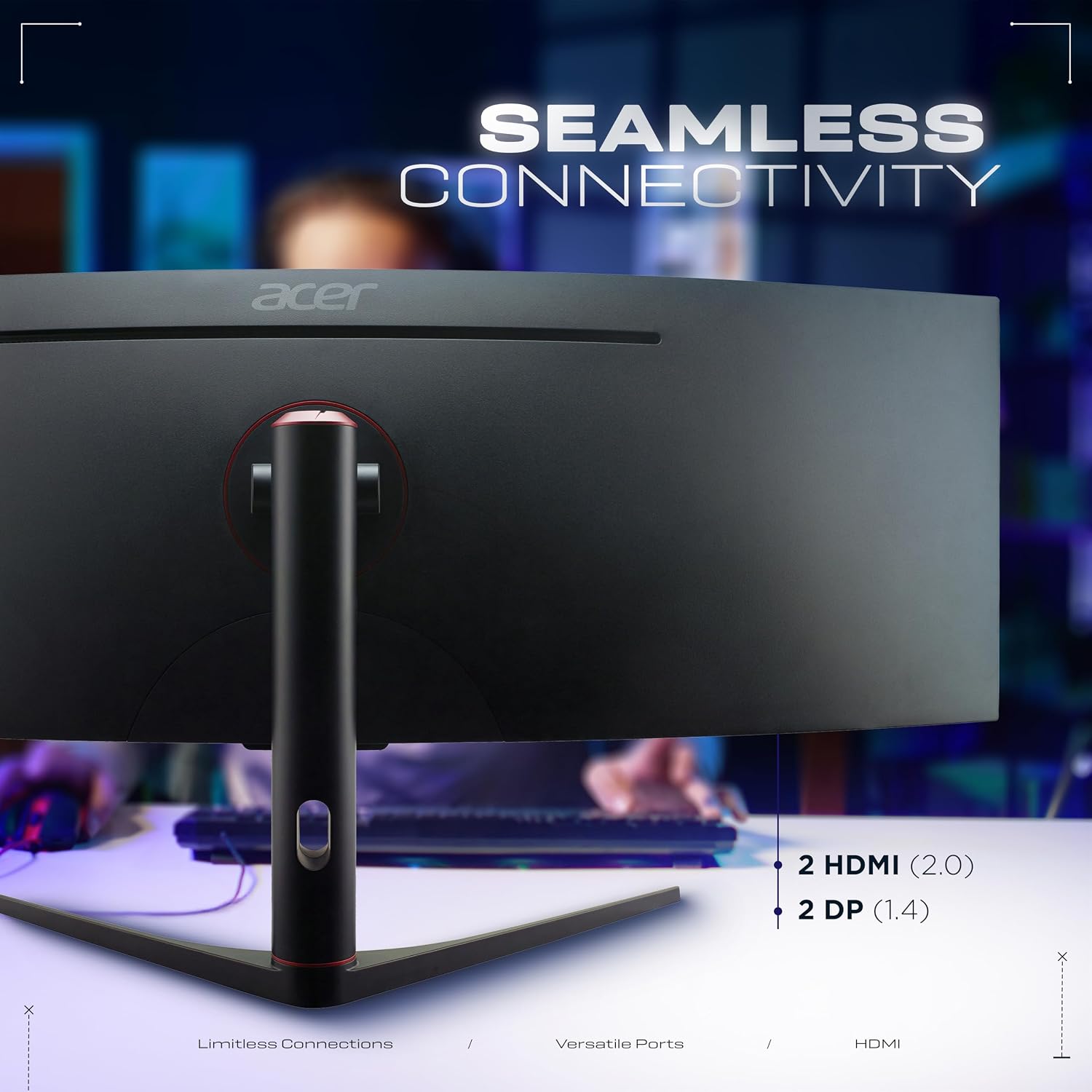 Acer Ei491Cr S 49 Inch Led 1800R Curved Dfhd 3840 X 1080 Pixels Va Monitor - Image 3