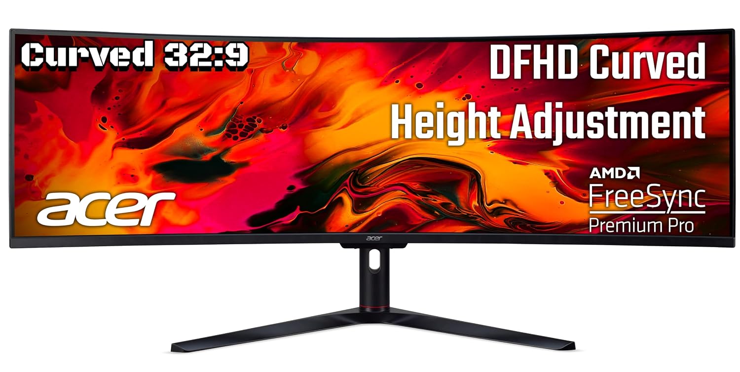 Acer Ei491Cr S 49 Inch Led 1800R Curved Dfhd 3840 X 1080 Pixels Va Monitor