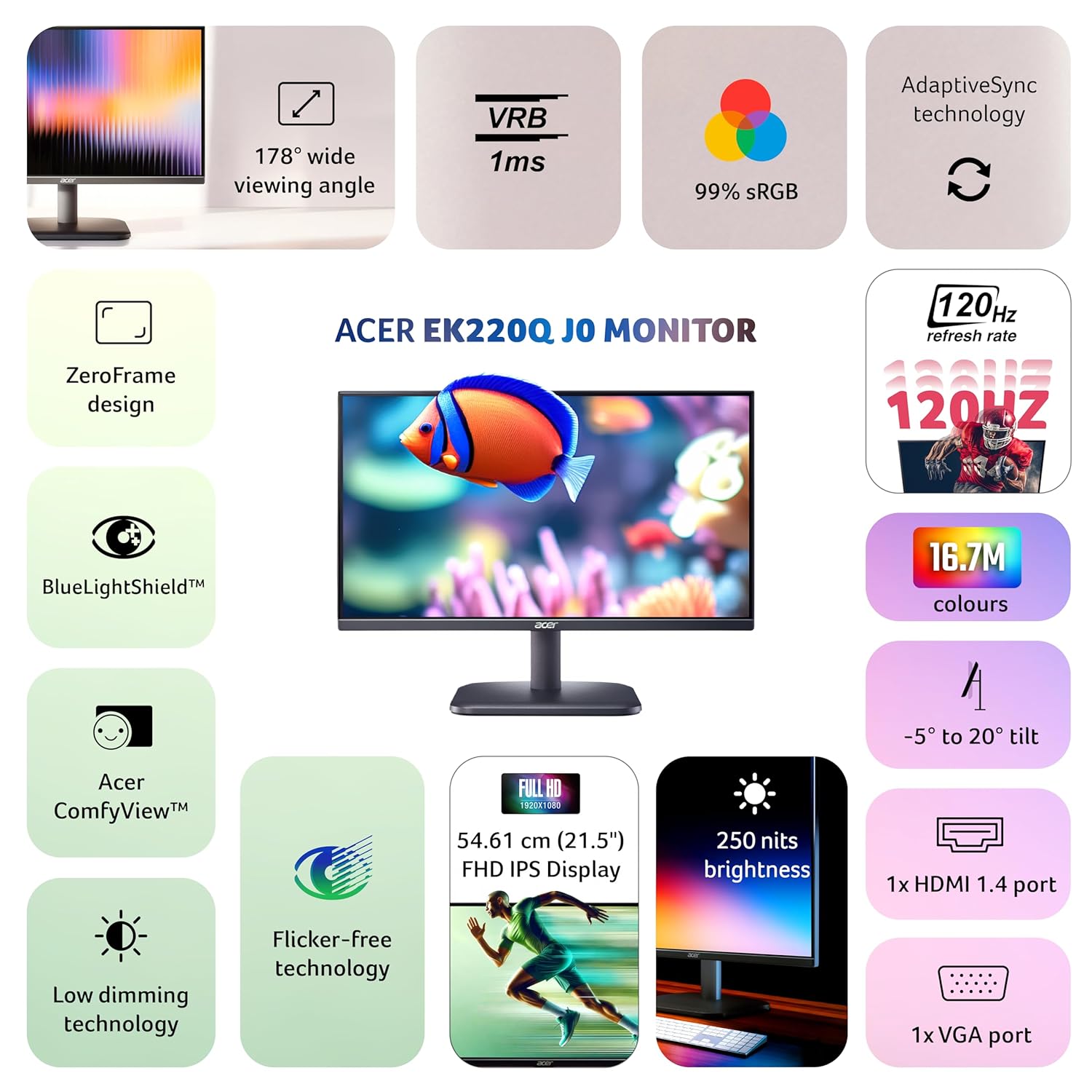 Acer K220Q 21.5 Inch Full Hd Va Panel Monitor - Image 7