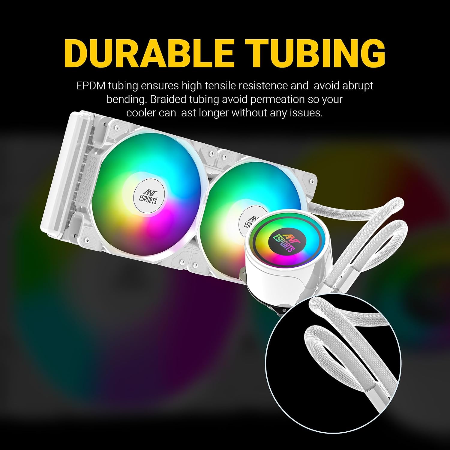 Ant Esports Ice-Glow 240 Argb Cpu Liquid Cooler - White - Image 3