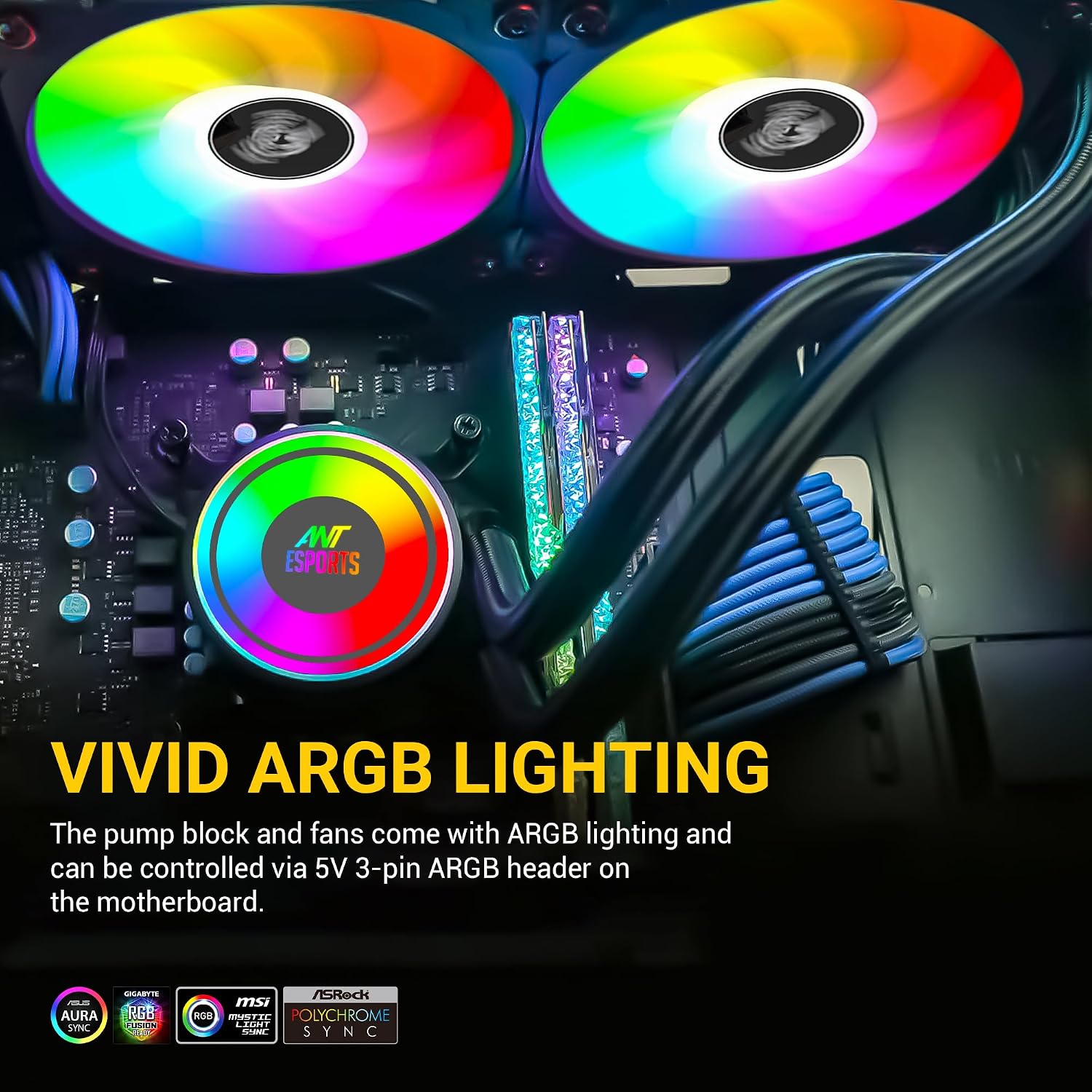 Ant Esports Ice-360 Argb 360Mm Cpu Liquid Cooler - Image 4
