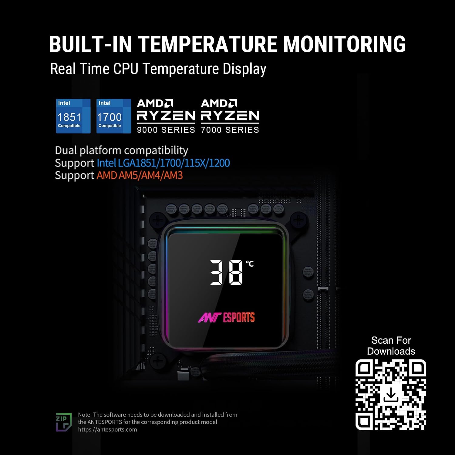 Ant Esports Icestorm-240 Argb Cpu Liquid Cooler With - Image 2