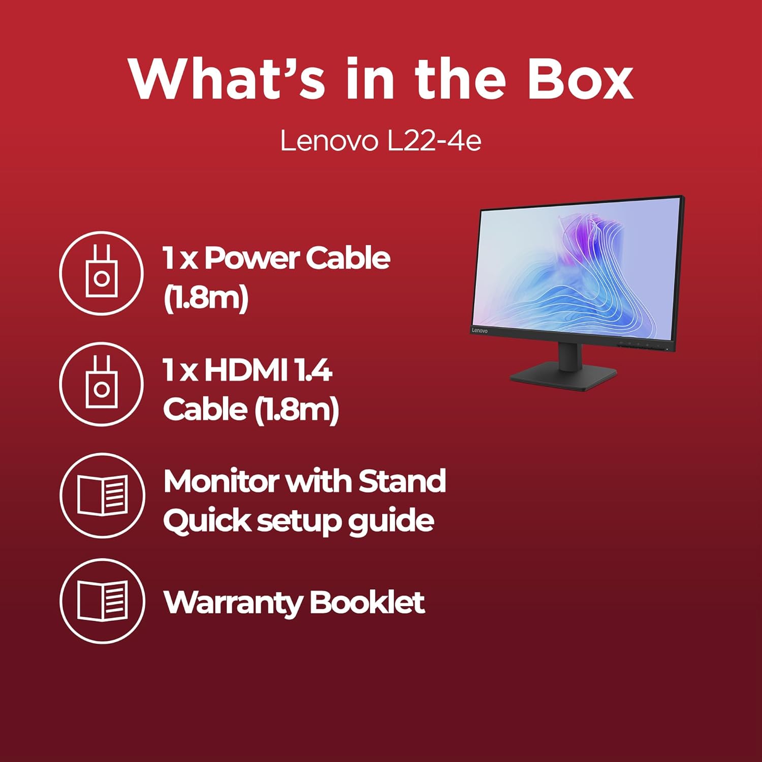 Lenovo L22-4E | 21.5&Quot; (55.88Cm) Fhd Ips 100Hz Ultraslim Monitor | 67D5Kac6In - Image 2