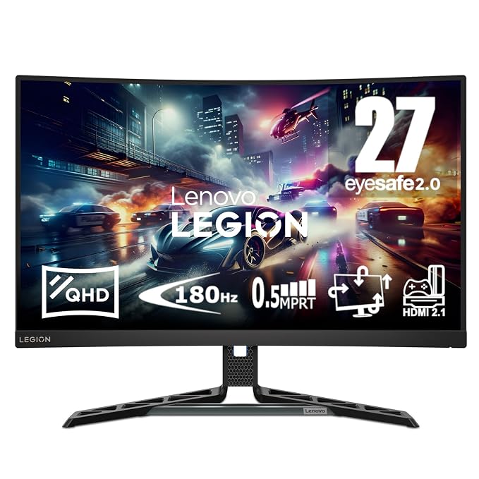 Lenovo Legion-R27Qc-30 | 27&Quot; Qhd 180Hz Curved Gaming Monitor